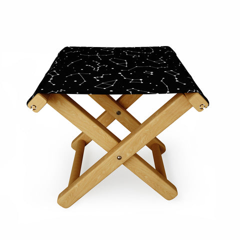 Avenie Black and White Constellations Folding Stool