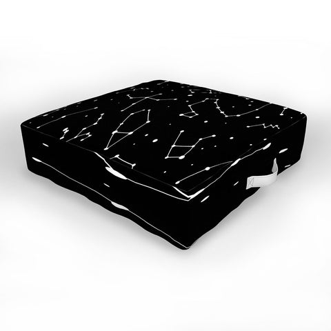 Avenie Black and White Constellations Outdoor Floor Cushion
