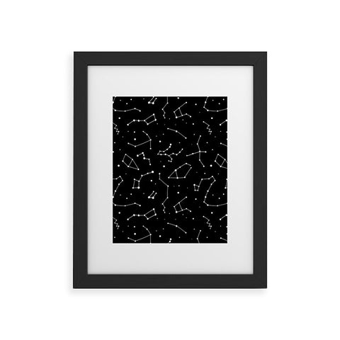 Avenie Black and White Constellations Framed Art Print