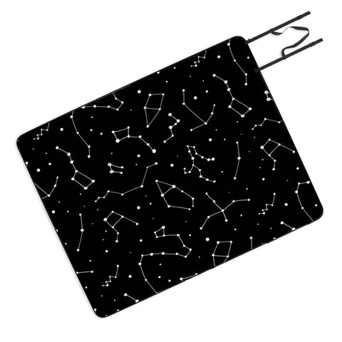 Avenie Black and White Constellations Picnic Blanket
