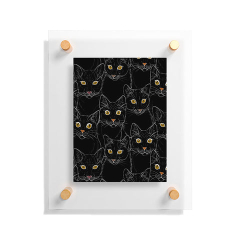 Avenie Black Cat Portraits Floating Acrylic Print