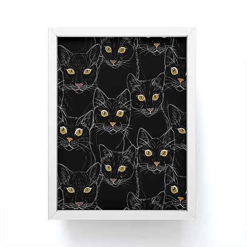 Avenie Black Cat Portraits Framed Mini Art Print