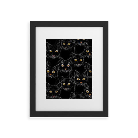 Avenie Black Cat Portraits Framed Art Print