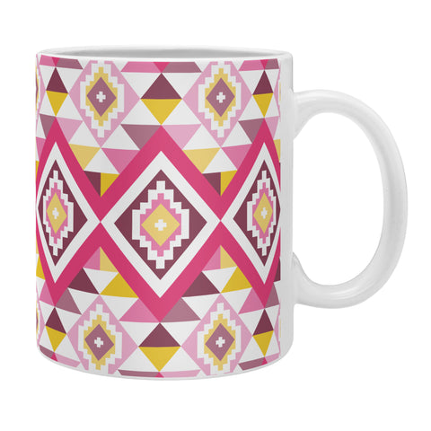 Avenie Boho Gem Pink and Yellow Coffee Mug