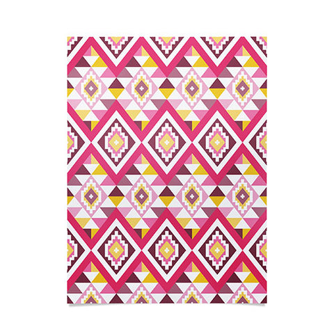 Avenie Boho Gem Pink and Yellow Poster
