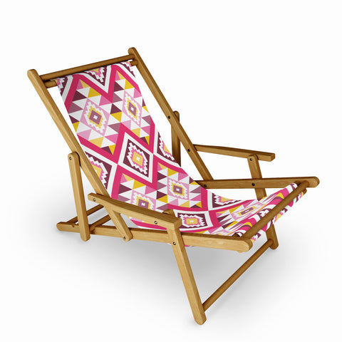 Avenie Boho Gem Pink and Yellow Sling Chair