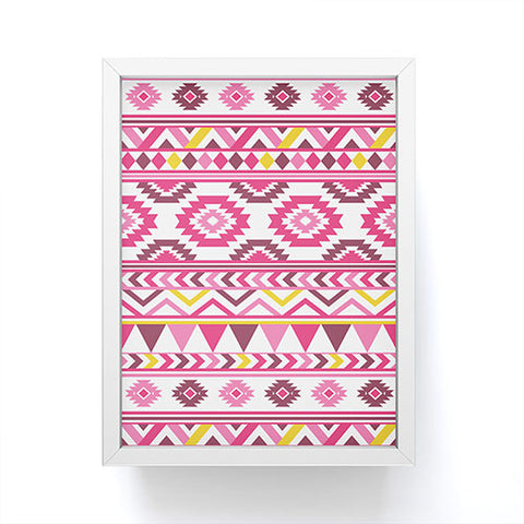 Avenie Boho Harmony Pink and Yellow Framed Mini Art Print