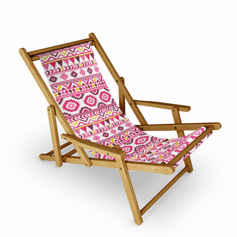 Avenie Boho Harmony Pink and Yellow Sling Chair