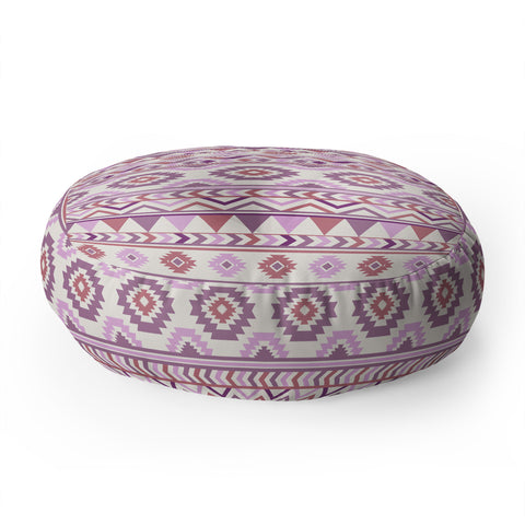 Avenie Boho Harmony Purple Floor Pillow Round