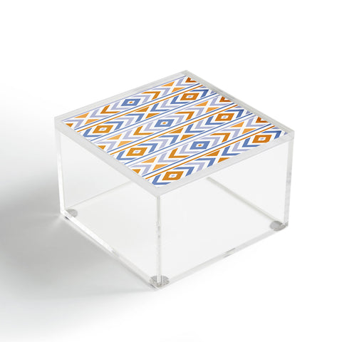 Avenie Boho Horizon Blue and Orange Acrylic Box