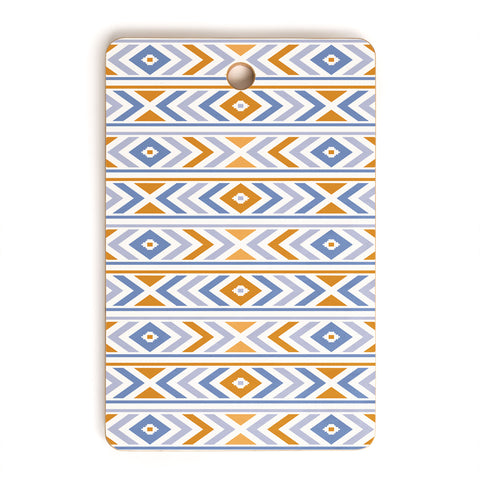 Avenie Boho Horizon Blue and Orange Cutting Board Rectangle