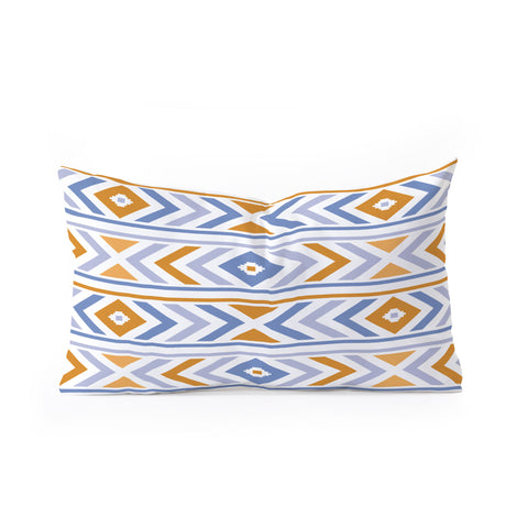 Avenie Boho Horizon Blue and Orange Oblong Throw Pillow