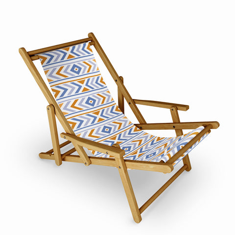 Avenie Boho Horizon Blue and Orange Sling Chair