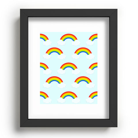 Avenie Bright Rainbow Pattern Recessed Framing Rectangle