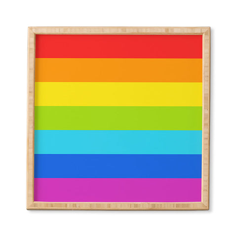 Avenie Bright Rainbow Stripes Framed Wall Art