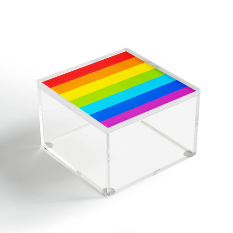 Avenie Bright Rainbow Stripes Acrylic Box