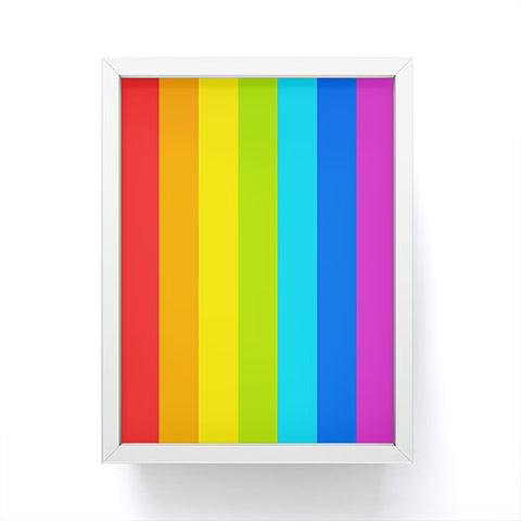 Avenie Bright Rainbow Stripes Framed Mini Art Print