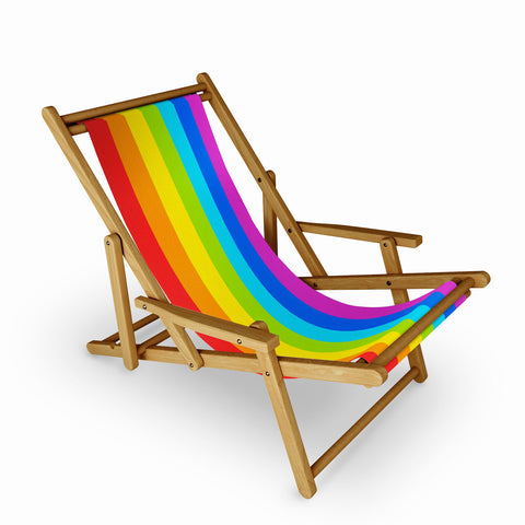 Avenie Bright Rainbow Stripes Sling Chair