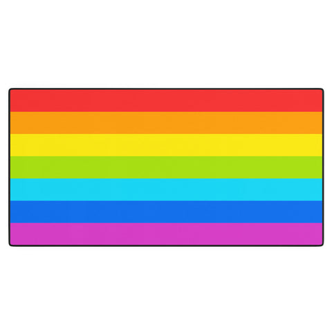 Avenie Bright Rainbow Stripes Desk Mat