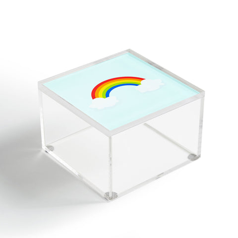 Avenie Bright Rainbow With Clouds Acrylic Box