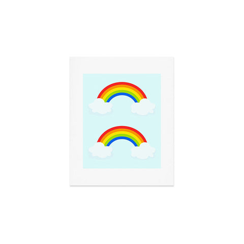 Avenie Bright Rainbow With Clouds Art Print