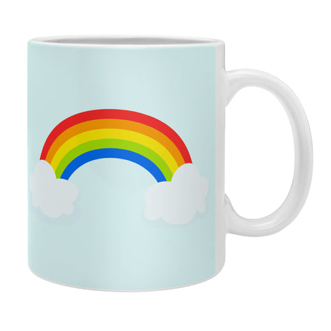 Avenie Bright Rainbow With Clouds Coffee Mug