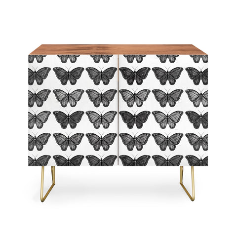 Avenie Butterfly Collection Black Credenza
