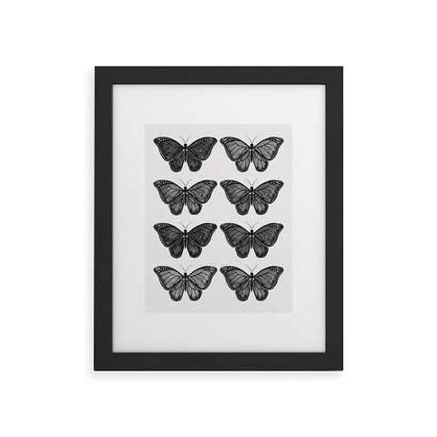Avenie Butterfly Collection Black Framed Art Print