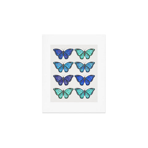 Avenie Butterfly Collection Blue Art Print