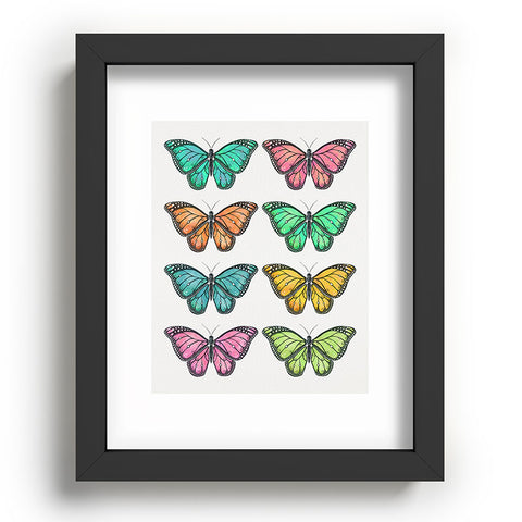 Avenie Butterfly Collection Colorful Recessed Framing Rectangle