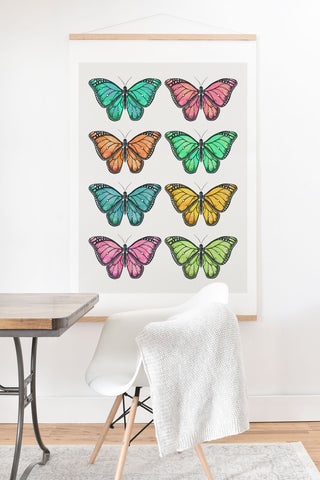 Avenie Butterfly Collection Colorful Art Print And Hanger