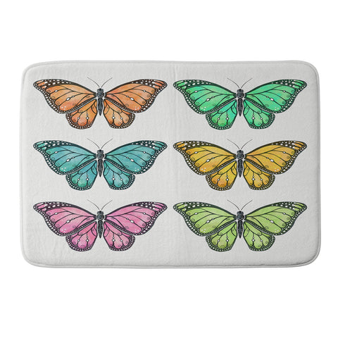 Avenie Butterfly Collection Colorful Memory Foam Bath Mat