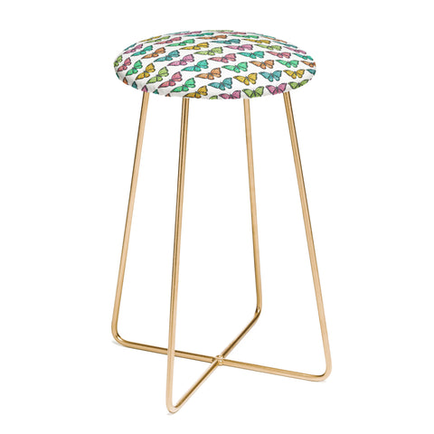 Avenie Butterfly Collection Colorful Counter Stool