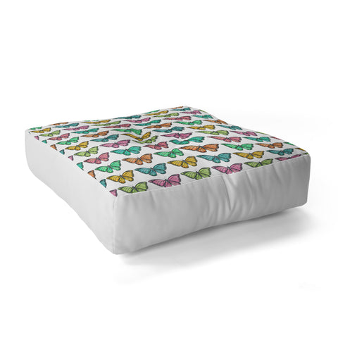 Avenie Butterfly Collection Colorful Floor Pillow Square