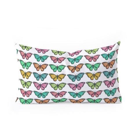 Avenie Butterfly Collection Colorful Oblong Throw Pillow