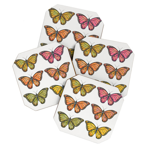 Avenie Butterfly Collection Fall Hues Coaster Set