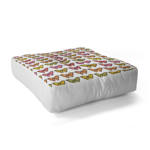 Avenie Butterfly Collection Fall Hues Floor Pillow Square