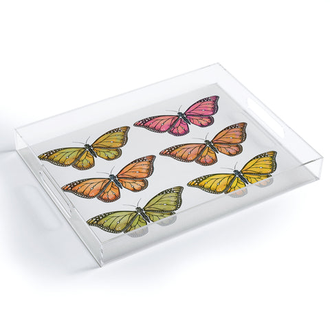 Avenie Butterfly Collection Fall Hues Acrylic Tray