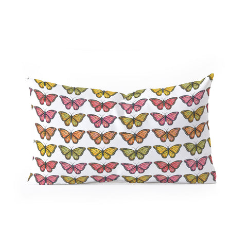 Avenie Butterfly Collection Fall Hues Oblong Throw Pillow