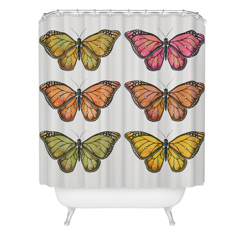 Avenie Butterfly Collection Fall Hues Shower Curtain