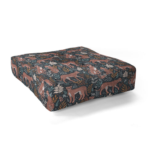 Avenie Cheetah Winter Collection I Floor Pillow Square
