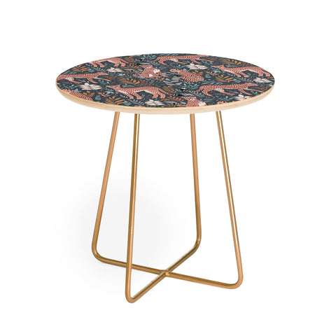 Avenie Cheetah Winter Collection I Round Side Table