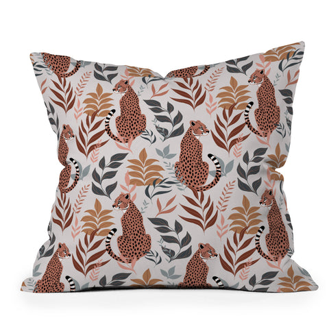 Avenie Cheetah Winter Collection Outdoor Throw Pillow