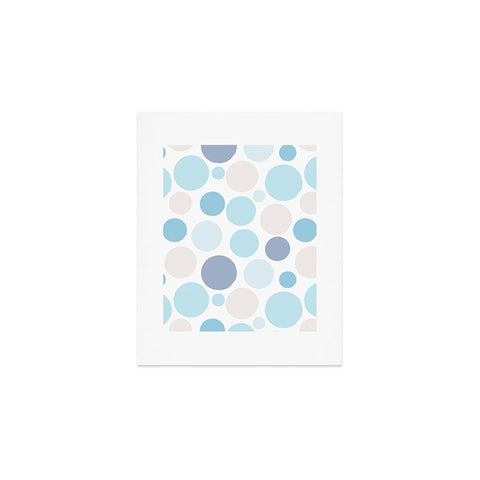 Avenie Circle Pattern Blue and Grey Art Print
