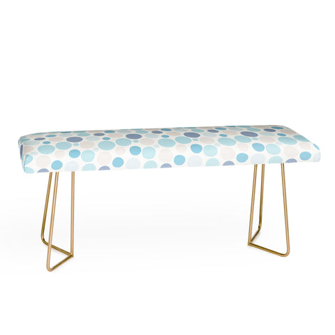 Avenie Circle Pattern Blue and Grey Bench