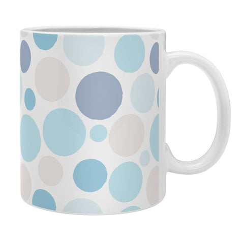 Avenie Circle Pattern Blue and Grey Coffee Mug