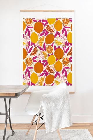 Avenie Citrus Fruits Pink Lemonade Art Print And Hanger