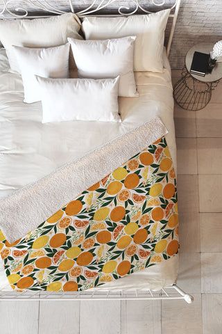 Avenie Citrus Fruits Fleece Throw Blanket