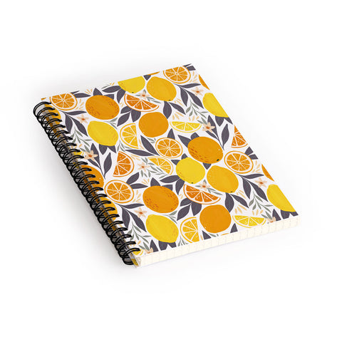 Avenie Citrus Fruits Yellow and Grey Spiral Notebook