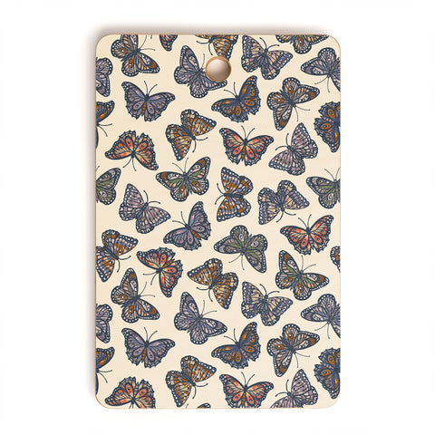 Avenie Countryside Butterflies Blue Cutting Board Rectangle
